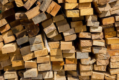 Full frame shot of firewood stack