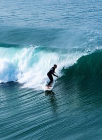 Man surfing in sea