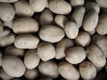 Full frame shot of potatoes for sale in market