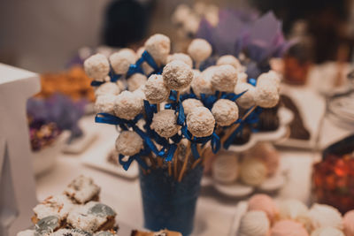 Close-up of christmas decorations for sale