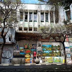 Low angle view of graffiti on building