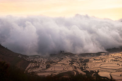 Scenic view of desert against sky