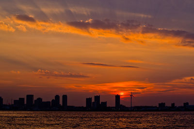 Sunset at the port of yokohama
