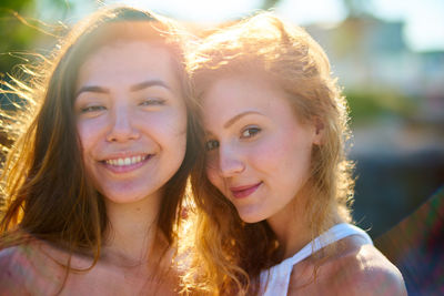 Portrait of smiling young women