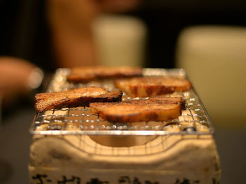 Close-up of dessert in plate on table