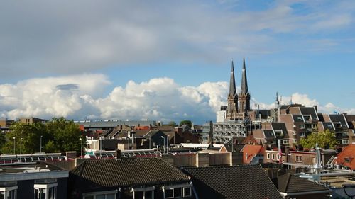 Buildings against sky in city