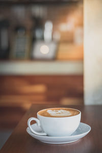 Close-up of coffee on table