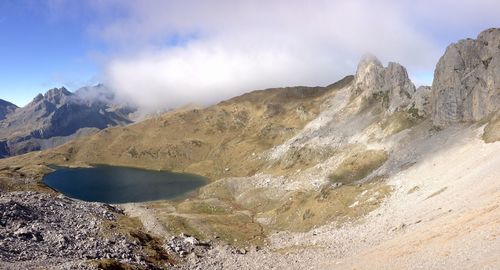 Scenic view of mountains against sky