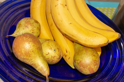 High angle view of fruits on table