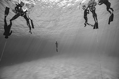 People enjoying in sea