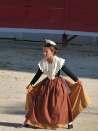 Smiling girl on beach