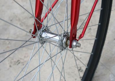 Close-up of bicycle wheel