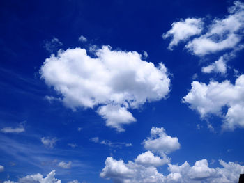 Low angle view of clouds in blue sky