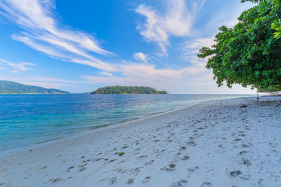 Scenic view of beach against sky