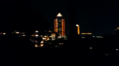 Illuminated buildings at night