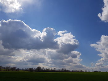 Scenic view of land against sky