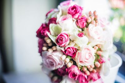 Close-up of pink rose bouquet