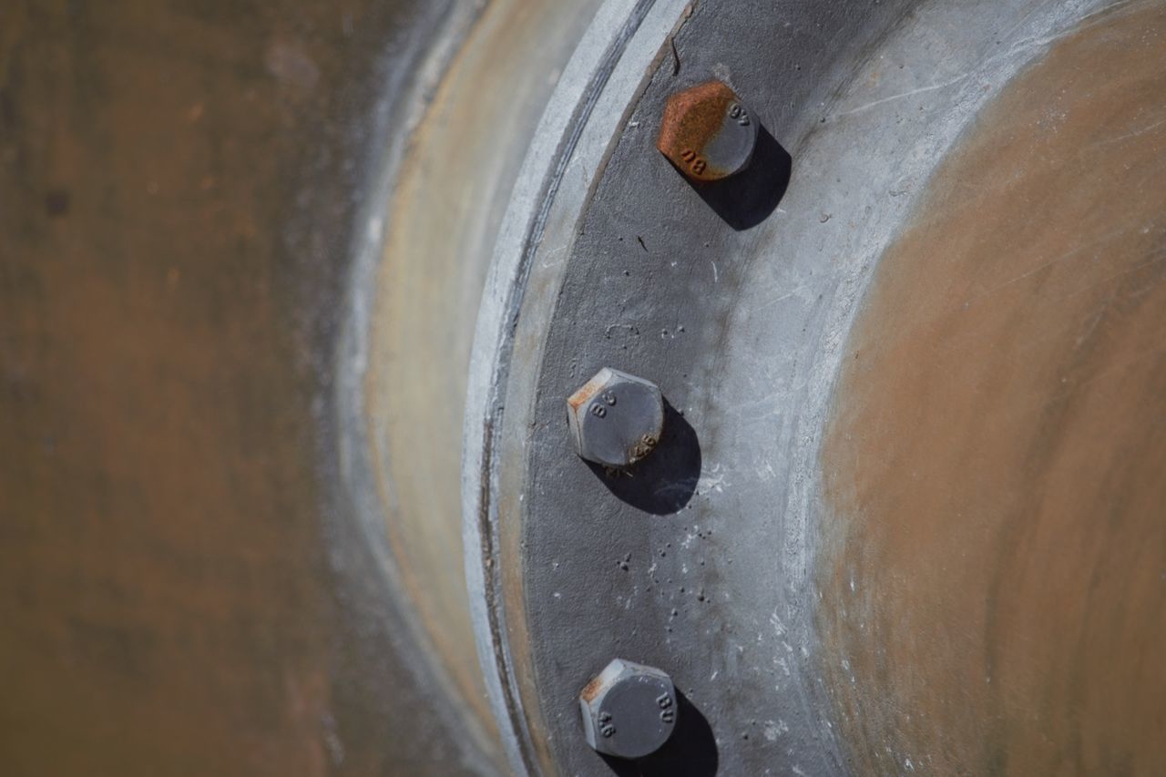 indoors, metal, close-up, old, rusty, abandoned, weathered, deterioration, high angle view, damaged, run-down, obsolete, hole, metallic, circle, dirty, no people, wall - building feature, textured, day