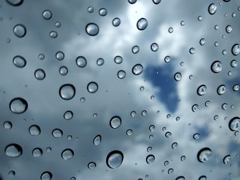 Full frame shot of wet glass window