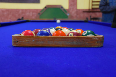 Close-up of balls on table