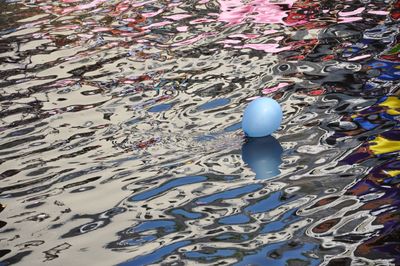 High angle view of balloons in water
