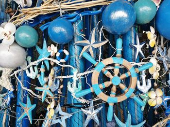 Close-up of blue decoration