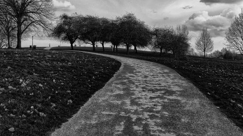 Road amidst trees against sky