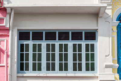 Close-up of window of building