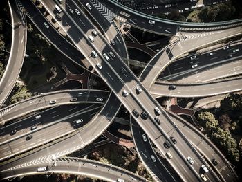 High angle view of elevated road in city