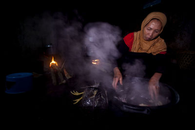 Woman preparing food