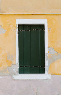 Closed door of building