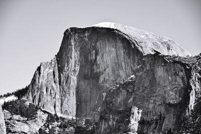 Low angle view of mountain against clear sky