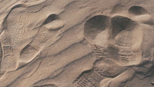 High angle view of a sand