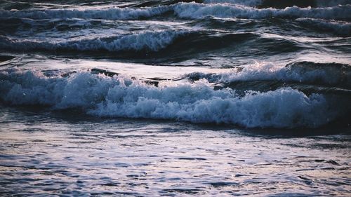 Waves rushing towards shore