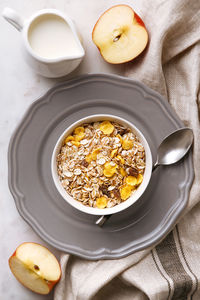 High angle view of breakfast in bowl