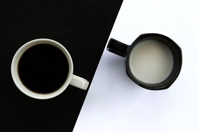 High angle view of coffee on table