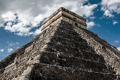 Low angle view of temple against sky