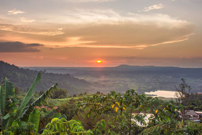 Scenic view of landscape against sky during sunset