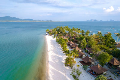 High angle view of sea against sky