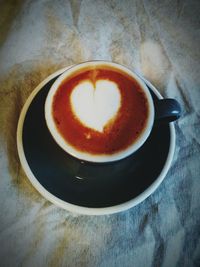 Close-up of cappuccino