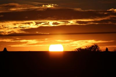 Silhouette of landscape at sunset