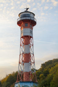 Low angle view of lighthouse against sky