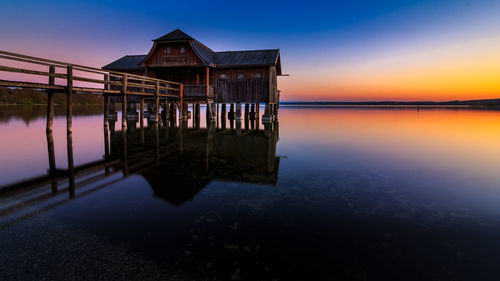 Scenic view of sea against sky at sunset