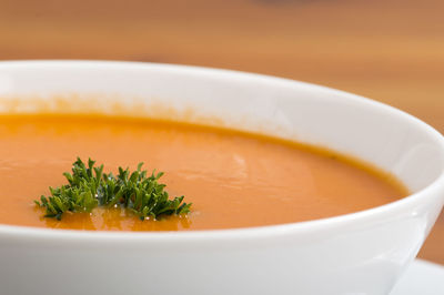 Close-up of salad in bowl on table