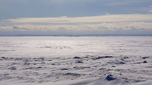 Scenic view of beach against sky