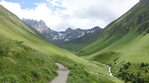 Scenic view of mountains against sky