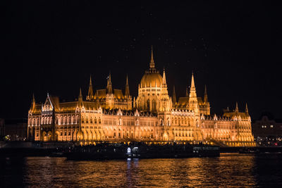 Illuminated city at night