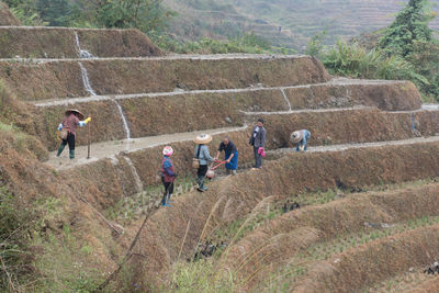 People walking on staircase