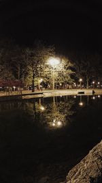 Illuminated city at night