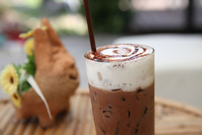 Close-up of coffee on table